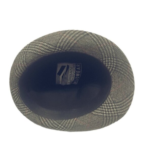 Urban behavior grey red strpe retro Casual Tweed structured unisex fedora hat OS - Picture 5 of 5